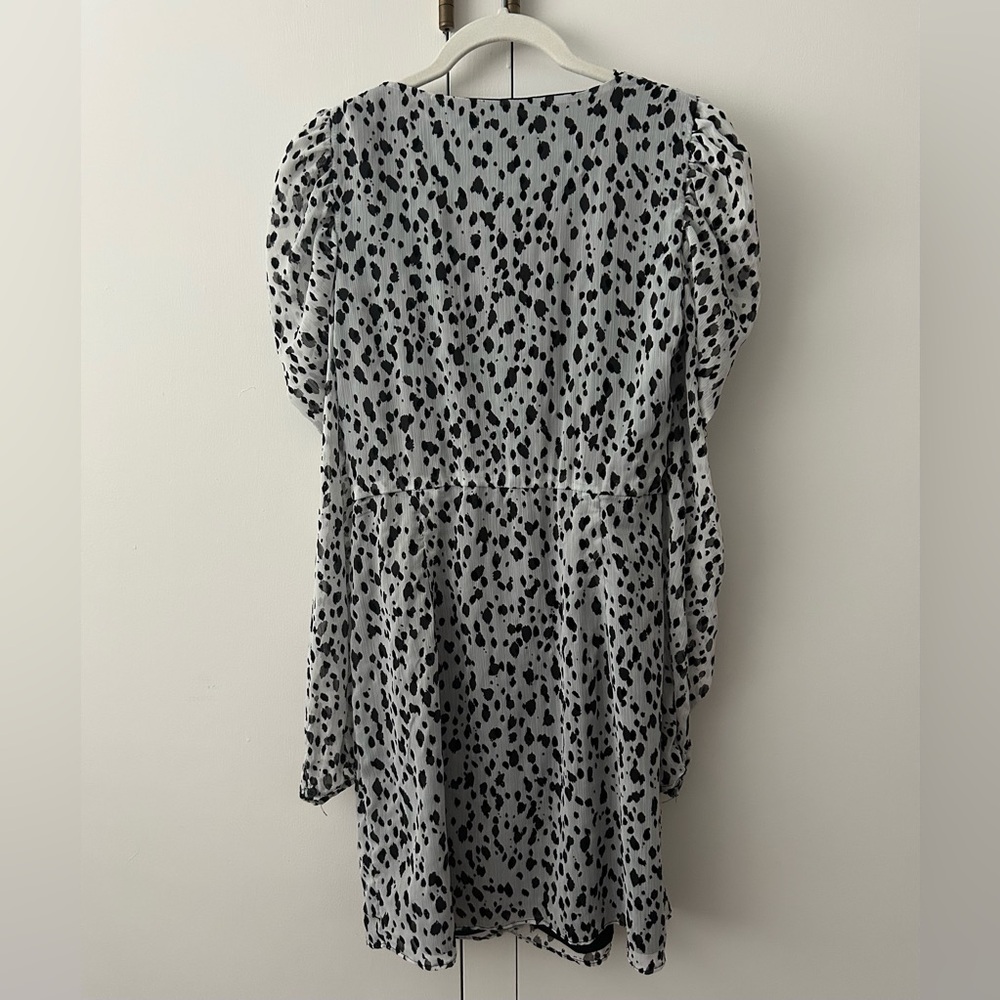 Zara Black and White Animal Print Wrap Dress - Picture 2 of 7